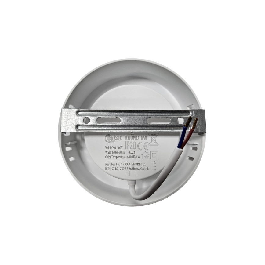 LED Plafonjera ROUND LED/6W/230V 4000K pr. 12,1 cm bela