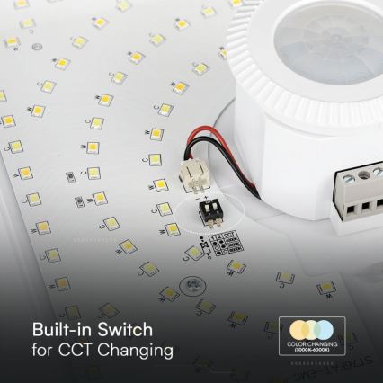 LED Plafonjera sa senzorom SAMSUNG CHIP LED/12W/230V 3000/4000/6000K bela