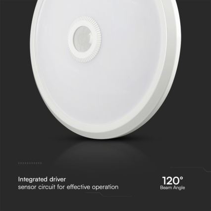 LED Plafonjera sa senzorom SAMSUNG CHIP LED/12W/230V 3000/4000/6000K pr. 29 cm bela