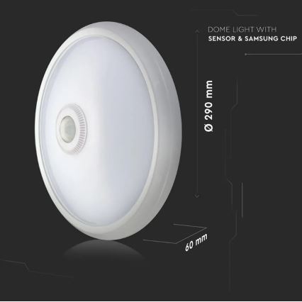 LED Plafonjera sa senzorom SAMSUNG CHIP LED/12W/230V 4000K pr. 29 cm