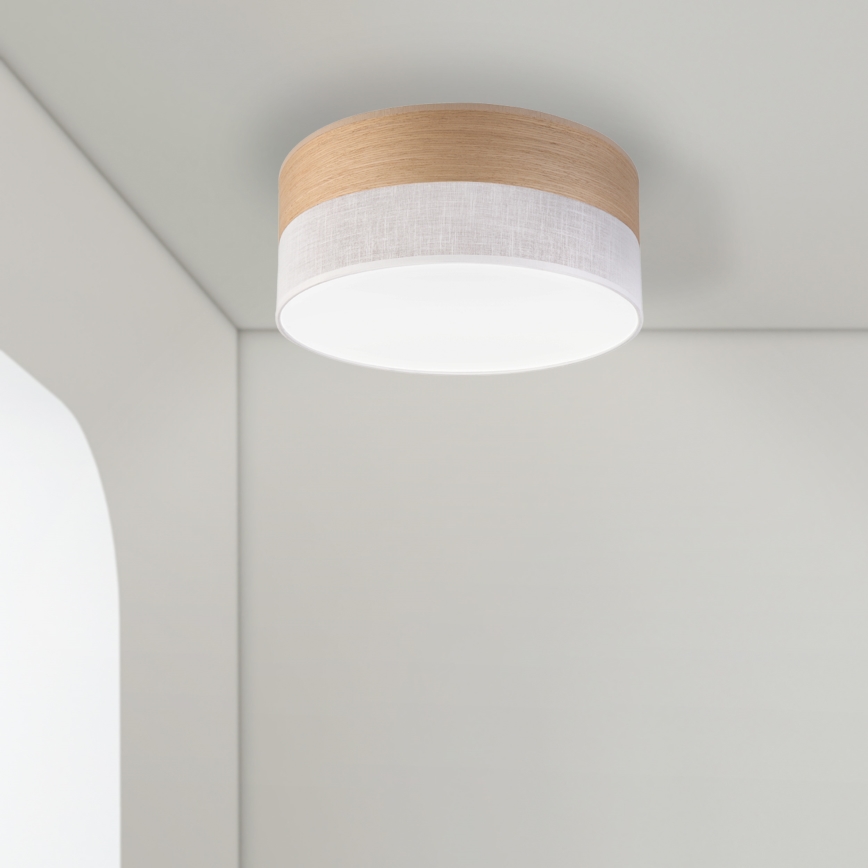 LED Plafonjera SIRJA WOOD LED/20W/230V pr. 35 cm bela/hrast