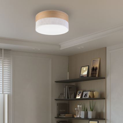 LED Plafonjera SIRJA WOOD LED/20W/230V pr. 35 cm bela/hrast