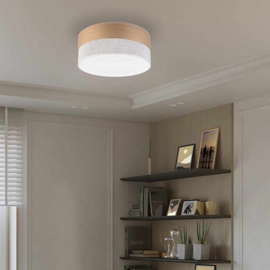 LED Plafonjera SIRJA WOOD LED/20W/230V pr. 35 cm bela/hrast