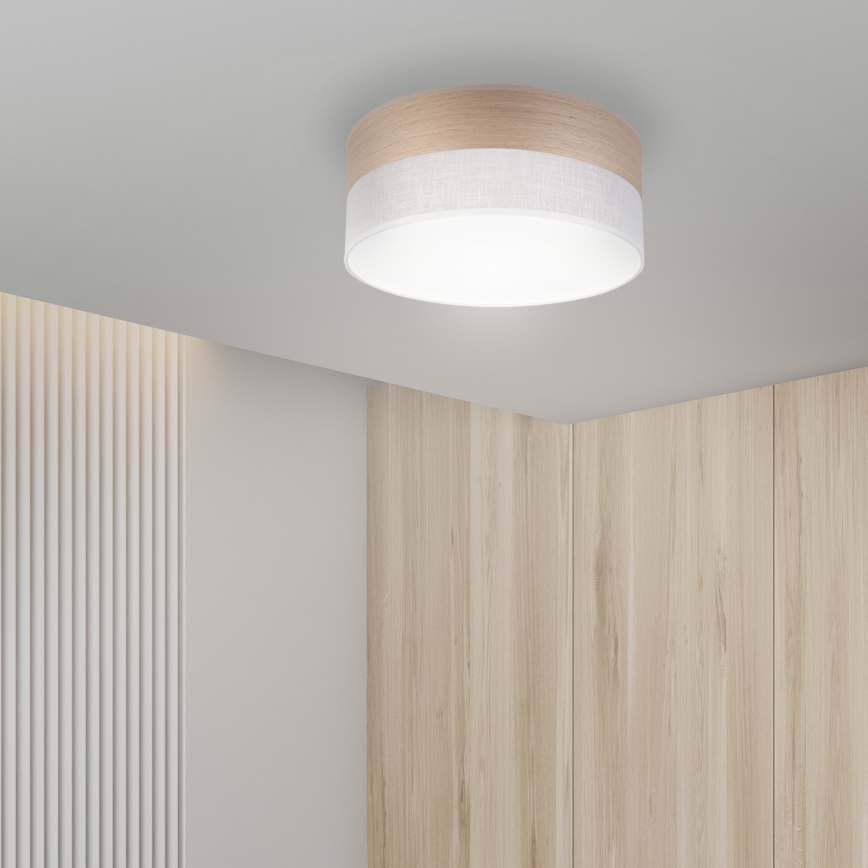LED Plafonjera SIRJA WOOD LED/20W/230V pr. 35 cm bela/hrast