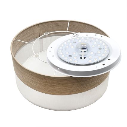 LED Plafonjera SIRJA WOOD LED/20W/230V pr. 35 cm bela/hrast