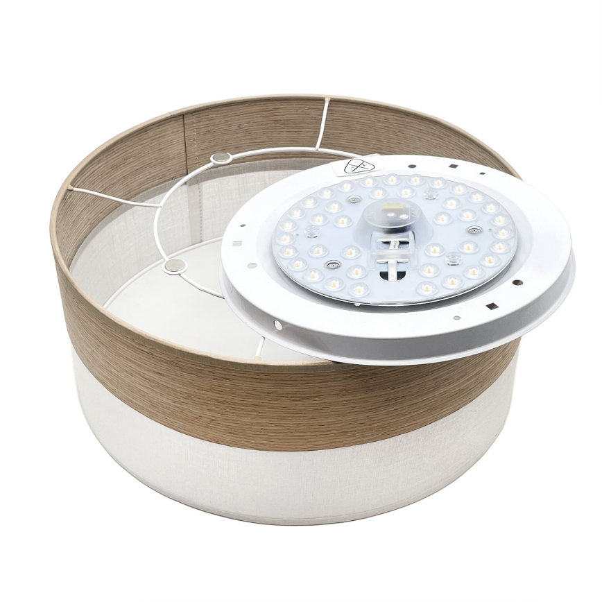 LED Plafonjera SIRJA WOOD LED/20W/230V pr. 35 cm bela/hrast