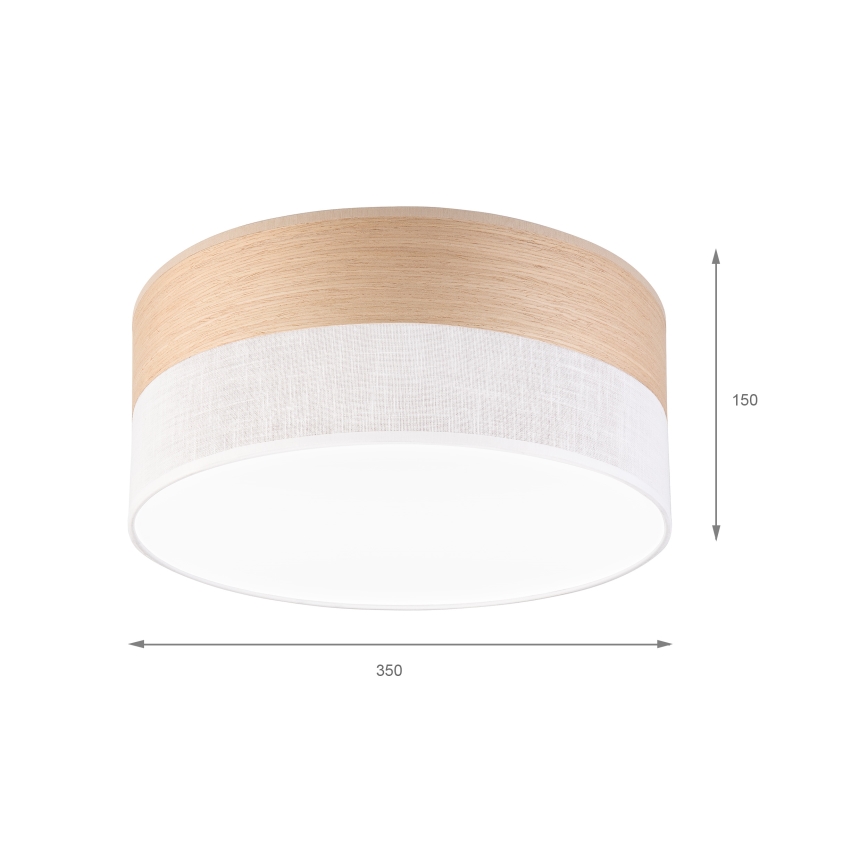 LED Plafonjera SIRJA WOOD LED/20W/230V pr. 35 cm bela/hrast