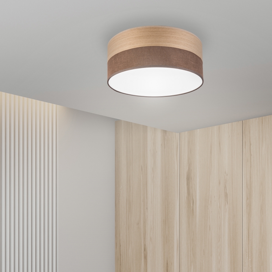 LED Plafonjera SIRJA WOOD LED/20W/230V pr. 35 cm braon/hrast