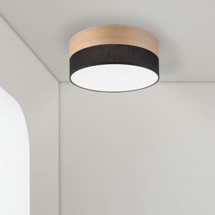LED Plafonjera SIRJA WOOD LED/20W/230V pr. 35 cm crno/hrast