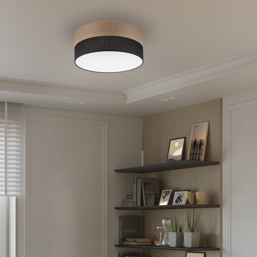 LED Plafonjera SIRJA WOOD LED/20W/230V pr. 35 cm crno/hrast