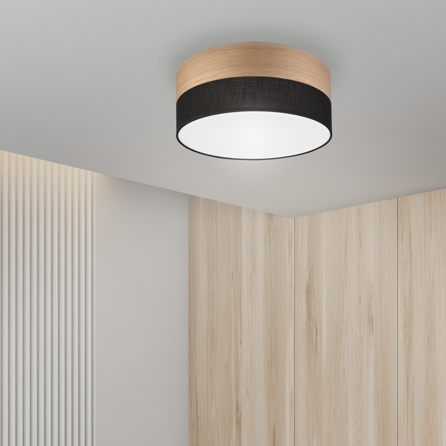 LED Plafonjera SIRJA WOOD LED/20W/230V pr. 35 cm crno/hrast