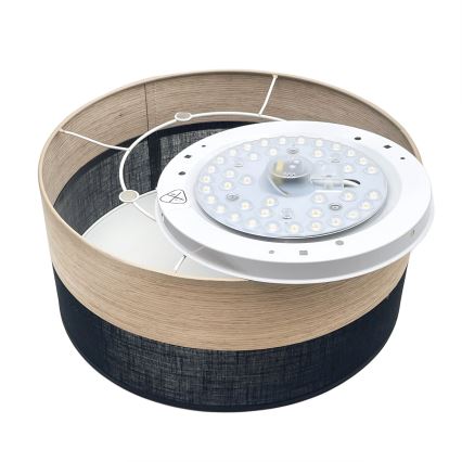LED Plafonjera SIRJA WOOD LED/20W/230V pr. 35 cm crno/hrast