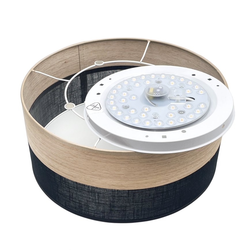LED Plafonjera SIRJA WOOD LED/20W/230V pr. 35 cm crno/hrast