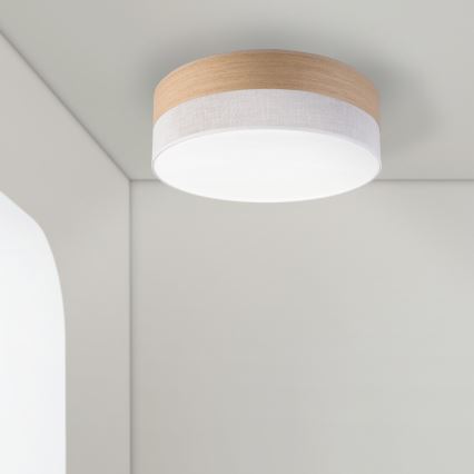 LED Plafonjera SIRJA WOOD LED/36W/230V pr. 45 cm bela/hrast