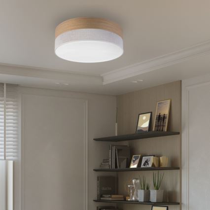 LED Plafonjera SIRJA WOOD LED/36W/230V pr. 45 cm bela/hrast