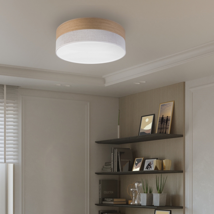 LED Plafonjera SIRJA WOOD LED/36W/230V pr. 45 cm bela/hrast