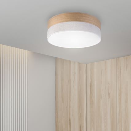 LED Plafonjera SIRJA WOOD LED/36W/230V pr. 45 cm bela/hrast