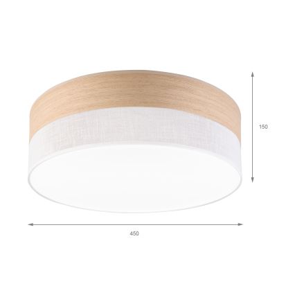 LED Plafonjera SIRJA WOOD LED/36W/230V pr. 45 cm bela/hrast
