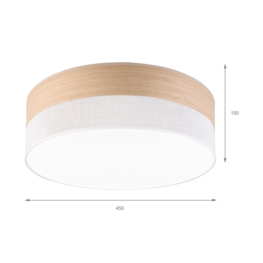 LED Plafonjera SIRJA WOOD LED/36W/230V pr. 45 cm bela/hrast