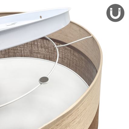 LED Plafonjera SIRJA WOOD LED/36W/230V pr. 45 cm braon/hrast