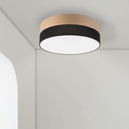 LED Plafonjera SIRJA WOOD LED/36W/230V pr. 45 cm crno/hrast