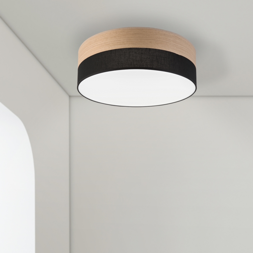 LED Plafonjera SIRJA WOOD LED/36W/230V pr. 45 cm crno/hrast