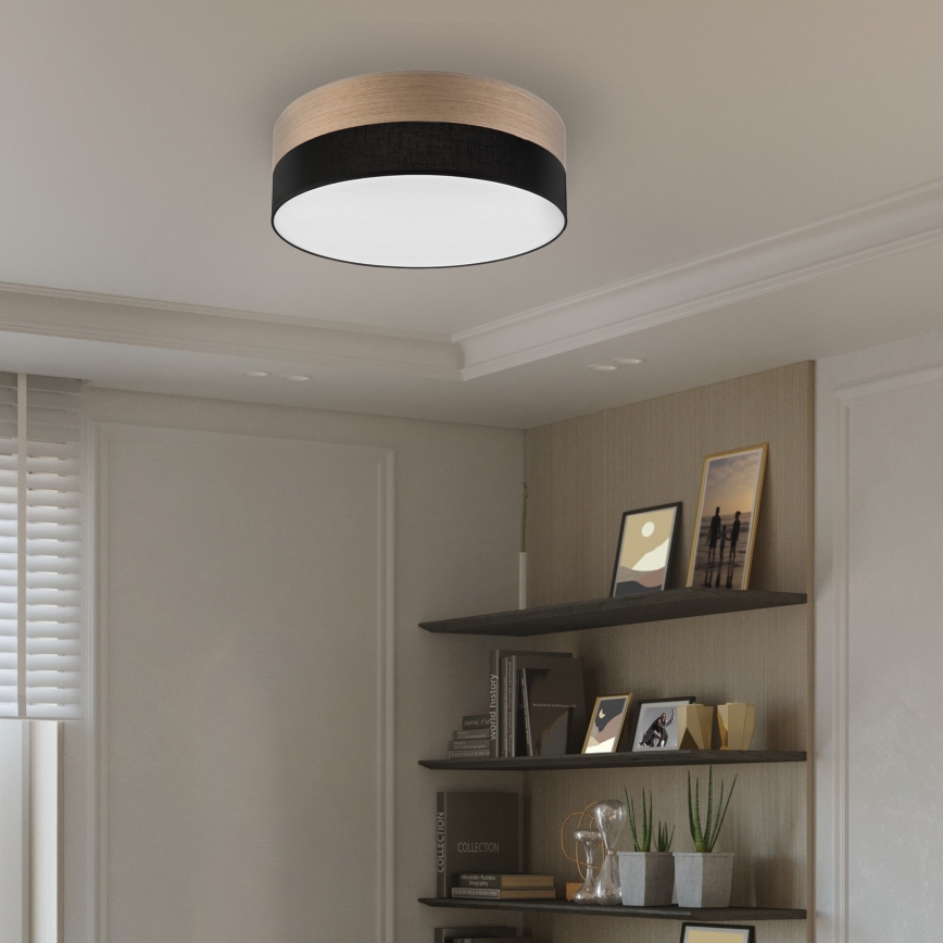 LED Plafonjera SIRJA WOOD LED/36W/230V pr. 45 cm crno/hrast