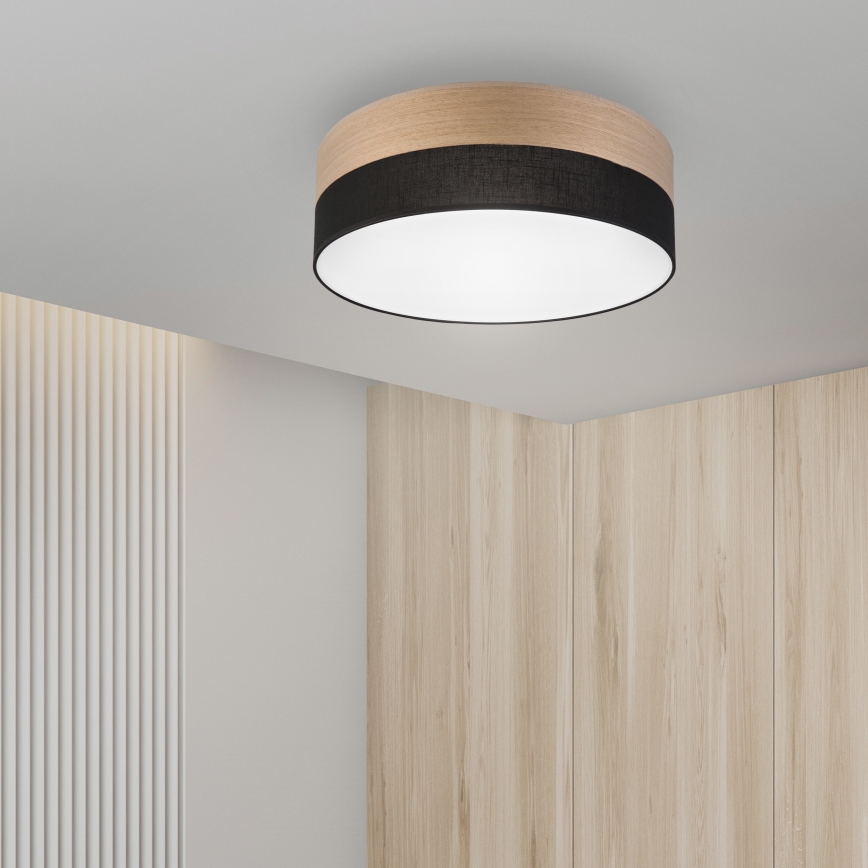 LED Plafonjera SIRJA WOOD LED/36W/230V pr. 45 cm crno/hrast