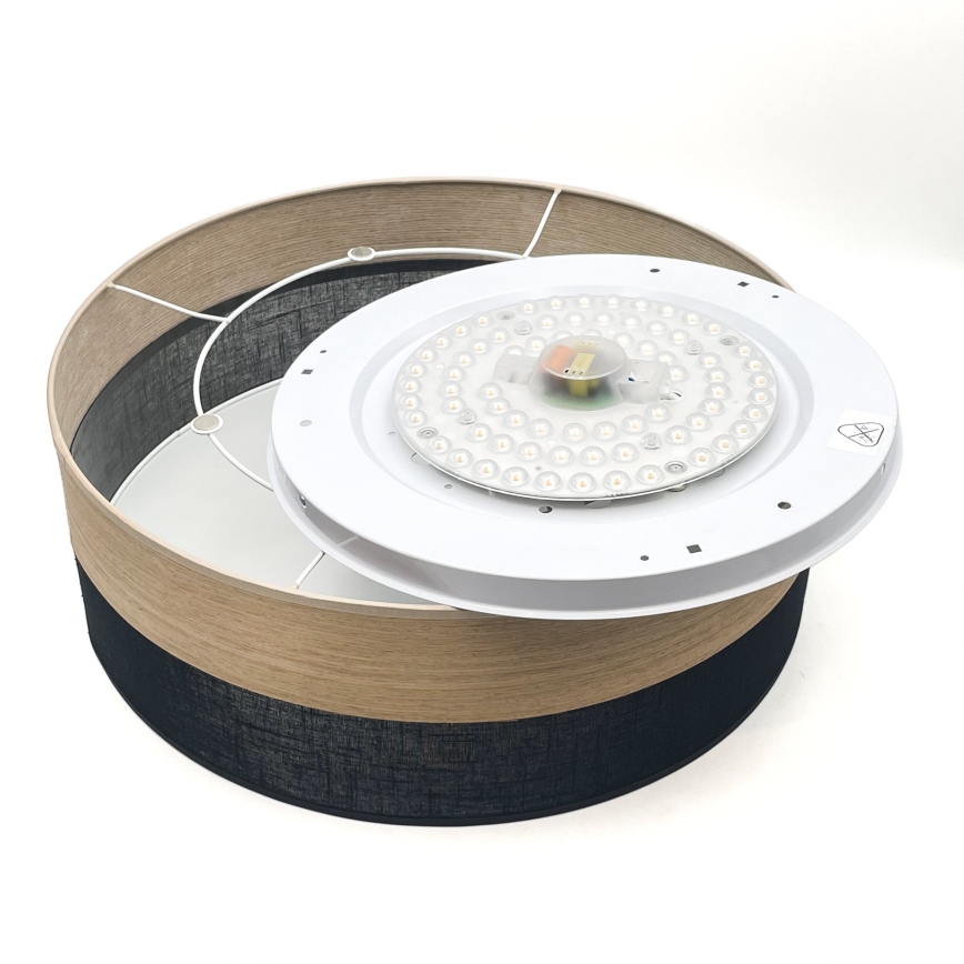 LED Plafonjera SIRJA WOOD LED/36W/230V pr. 45 cm crno/hrast