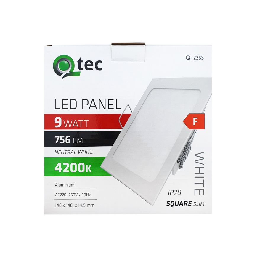 LED Plafonjera SQUARE LED/9W/230V 4200K 14,6x14,6 cm bela