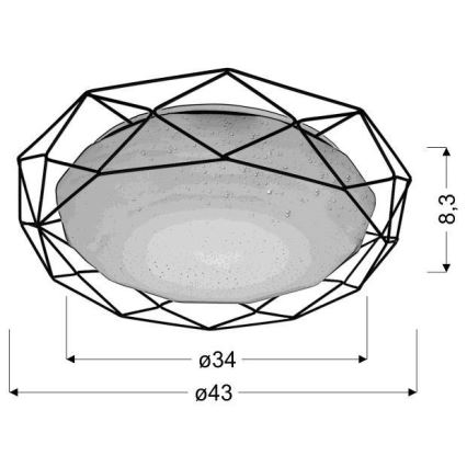 LED Plafonjera SVEN LED/24W/230V pr. 43 cm sjajni krom