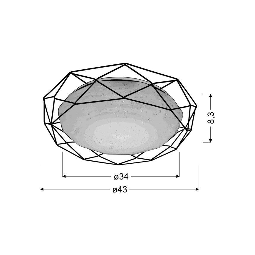 LED Plafonjera SVEN LED/24W/230V pr. 43 cm sjajni krom