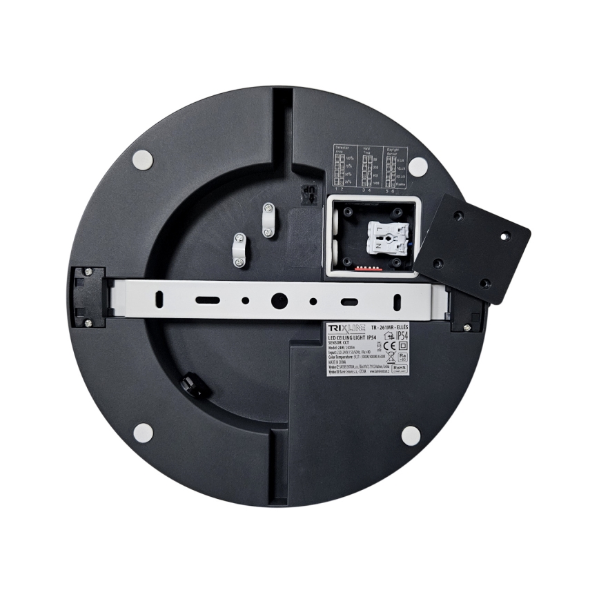 LED Plafonjera za kupatilo sa senzorom ELLÉ LED/24W/230V 3000/4000/6500K pr. 26 cm IP54 antracit