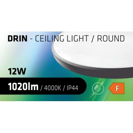 LED Plafonjera za kupatilo CIRCLE LED/12W/230V 4000K pr. 25 cm IP44 crno