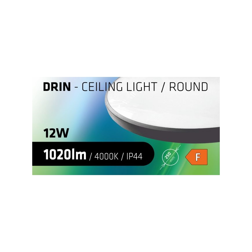 LED Plafonjera za kupatilo CIRCLE LED/12W/230V 4000K pr. 25 cm IP44 crno