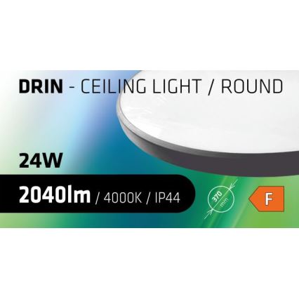LED Plafonjera za kupatilo CIRCLE LED/24W/230V 4000K pr. 37 cm IP44 crno