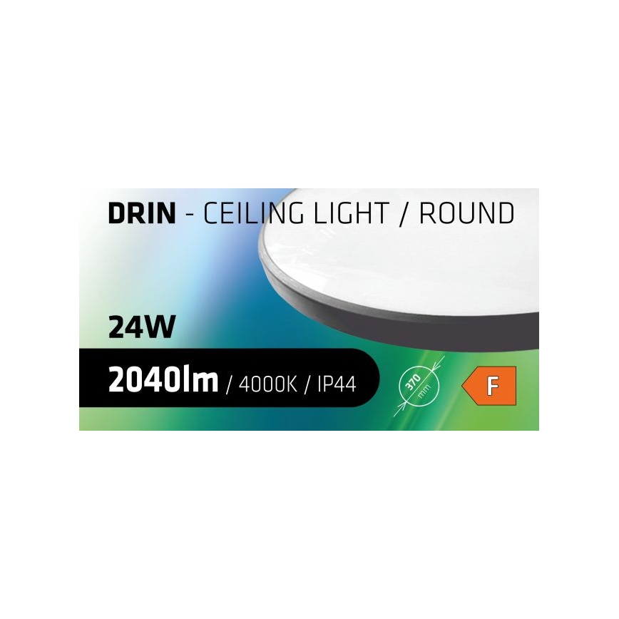 LED Plafonjera za kupatilo CIRCLE LED/24W/230V 4000K pr. 37 cm IP44 crno