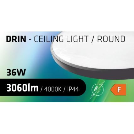 LED Plafonjera za kupatilo CIRCLE LED/36W/230V 4000K pr. 45 cm IP44 crno