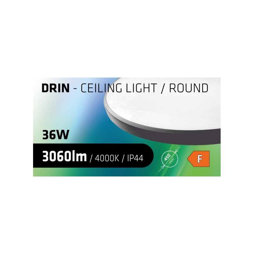 LED Plafonjera za kupatilo CIRCLE LED/36W/230V 4000K pr. 45 cm IP44 crno