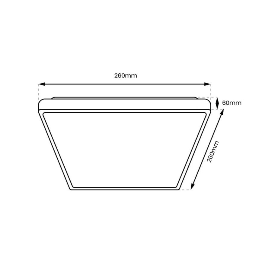 LED Plafonjera za kupatilo DABAR LED/11W/230V 4000K 26x26 cm IP44