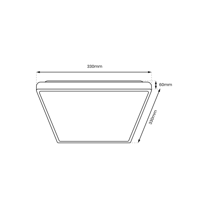 LED Plafonjera za kupatilo DABAR LED/17W/230V 4000K 33x33 cm IP44