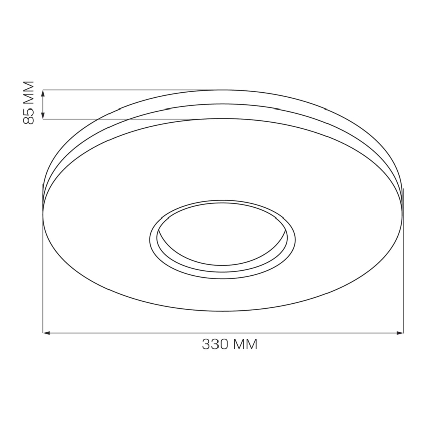 LED Plafonjera za kupatilo DETROIT LED/18W/230V pr. 33 cm IP44
