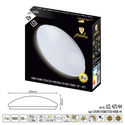 LED Plafonjera za kupatilo LED/12W/230V IP44