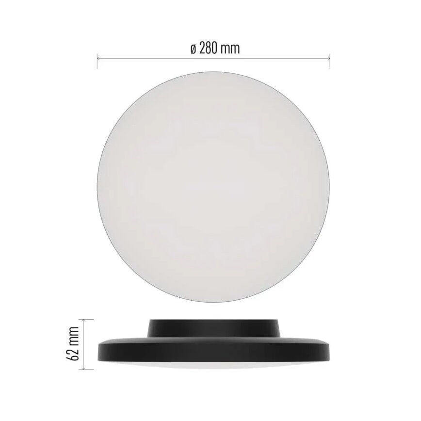 LED Plafonjera za kupatilo LED/15W/230V 3000/4000/5700K IP55 crno