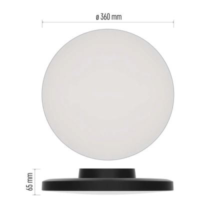 LED Plafonjera za kupatilo LED/18W/230V 3000/4000/5700K IP55 crno