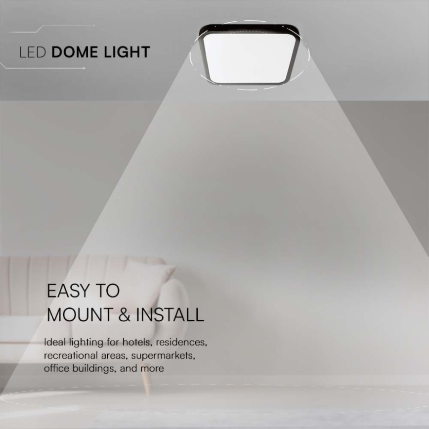 LED Plafonjera za kupatilo LED/18W/230V 3000K IP44 crno