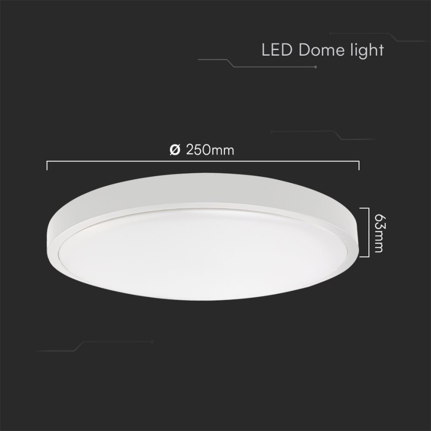 LED Plafonjera za kupatilo SAMSUNG CHIP LED/18W/230V IP44 3000K pr. 25 cm bela