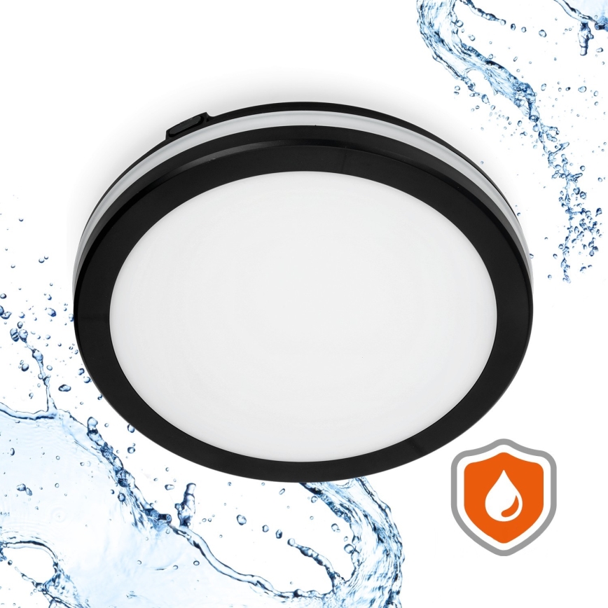 LED Plafonjera za kupatilo LED/18W/230V 3000/4000/6500K IP65 pr. 30 cm crno