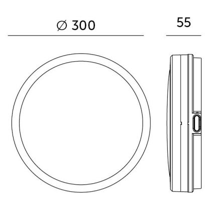 LED Plafonjera za kupatilo LED/18W/230V 3000/4000/6500K IP65 pr. 30 cm crno