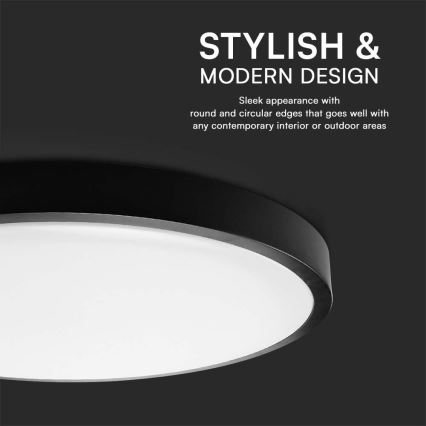 LED Plafonjera za kupatilo LED/24W/230V 4000K IP44 crno
